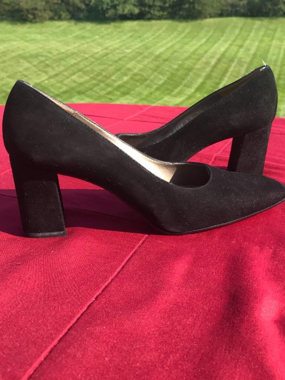 1990s Black Suede Pump